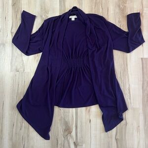 COLDWATER CREEK Royal Purple Knit Cardigan Light Sweater Women's Medium 10-12
